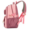 Pojemny plecak szkolny z poliestru w różowym kolorze zawieszony na regulowanych szelkach - Peterson