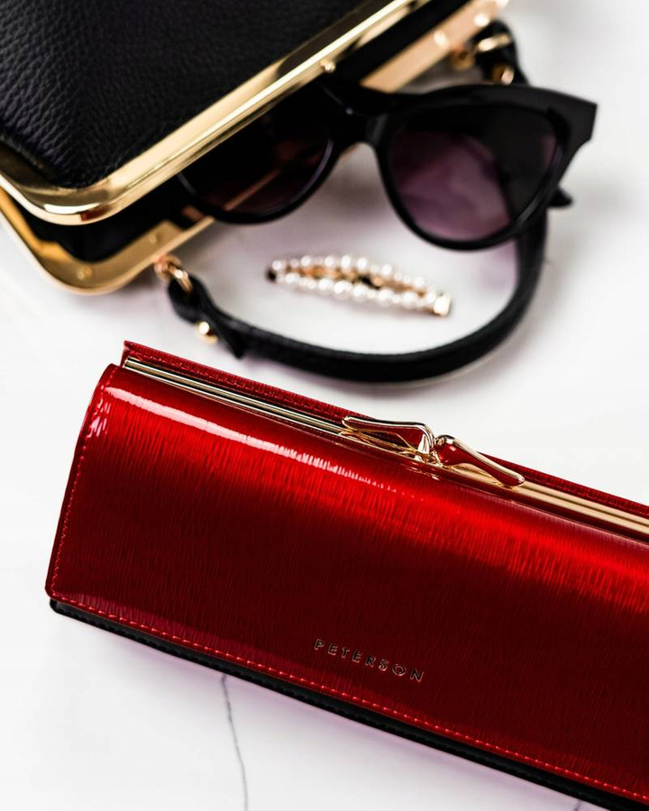 Duży, skórzany portfel damski z systemem RFID - Peterson