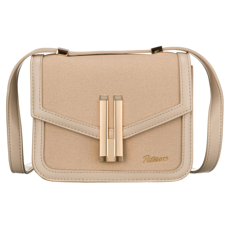 Listonoszka damska z tworzywa sztucznego w beżowym kolorze zamykana klipsem magnetycznym - Peterson