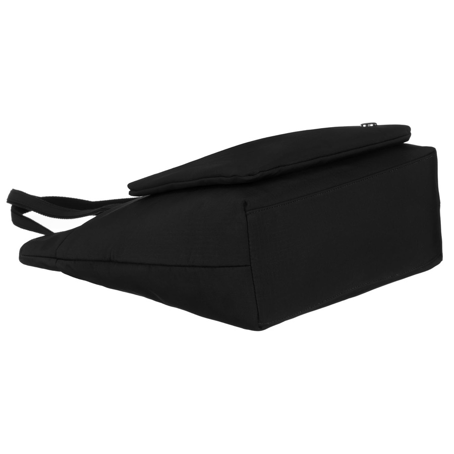 Stylowa shopperka damska z poliestru w czarnym kolorze zawieszona na wygodnych uchwytach - Peterson