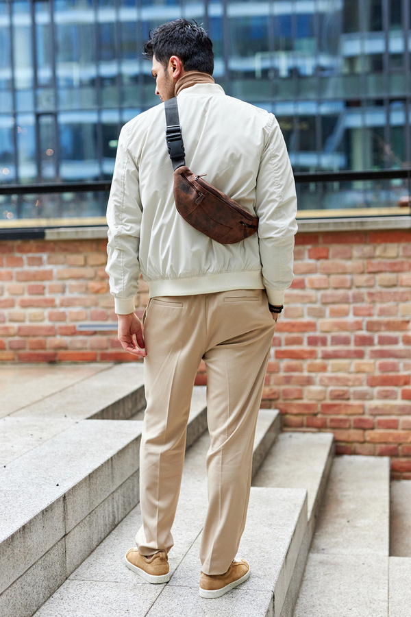 Miejska skórzana nerka na ramię - Peterson