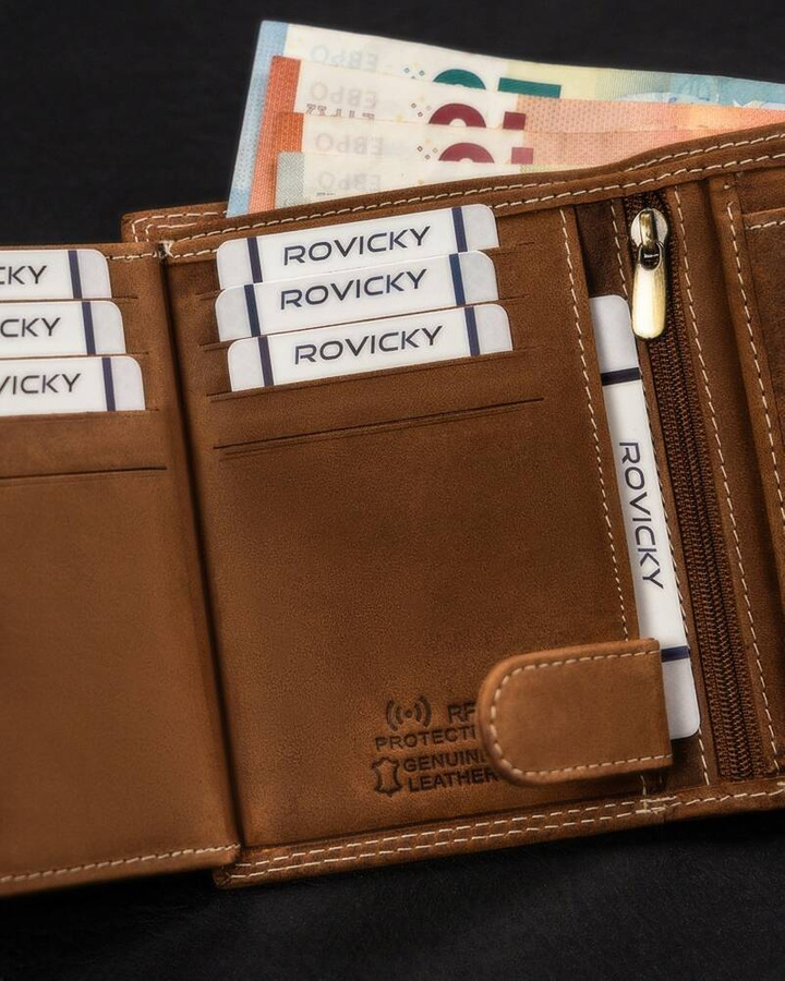 Duży, pionowy portfel męski ze skóry naturalnej - Always Wild