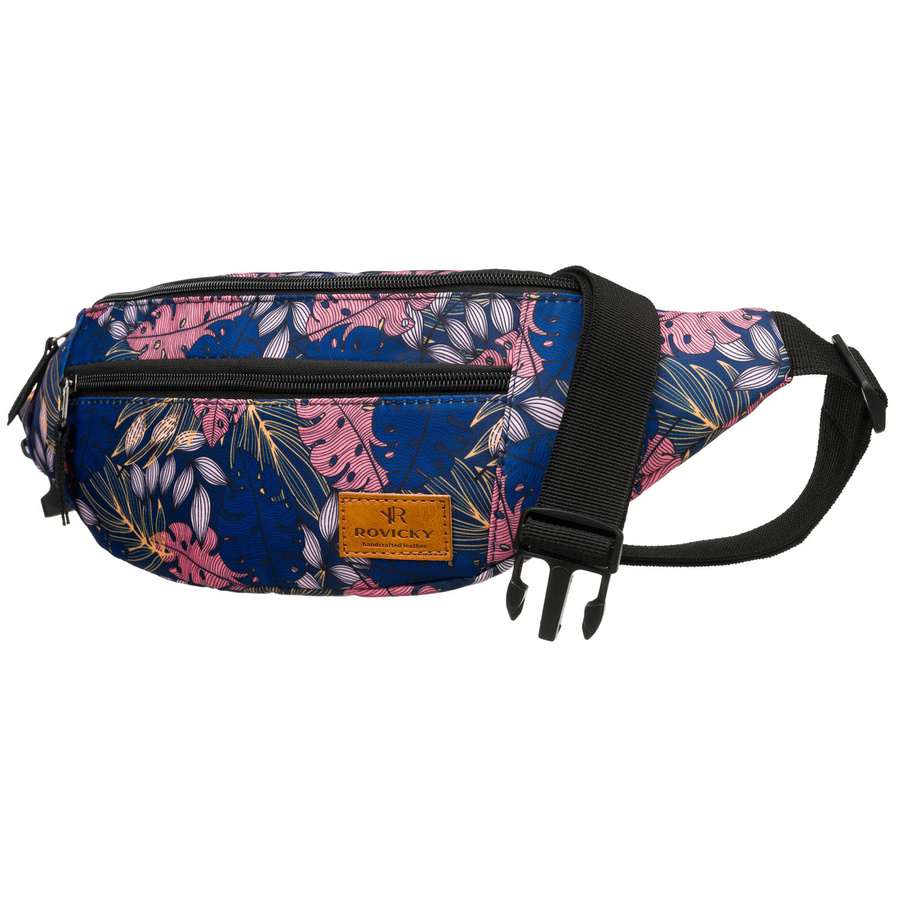 Saszetka damska na biodra lub przez ramię pokryta kwiatowym wzorem - Rovicky