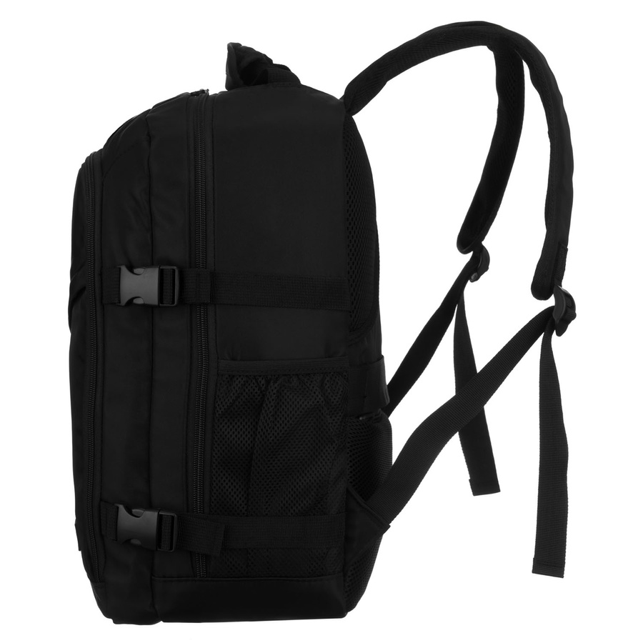 Plecak podróżny z poliestru w czarnym kolorze, idealny na bagaż podręczny - Peterson