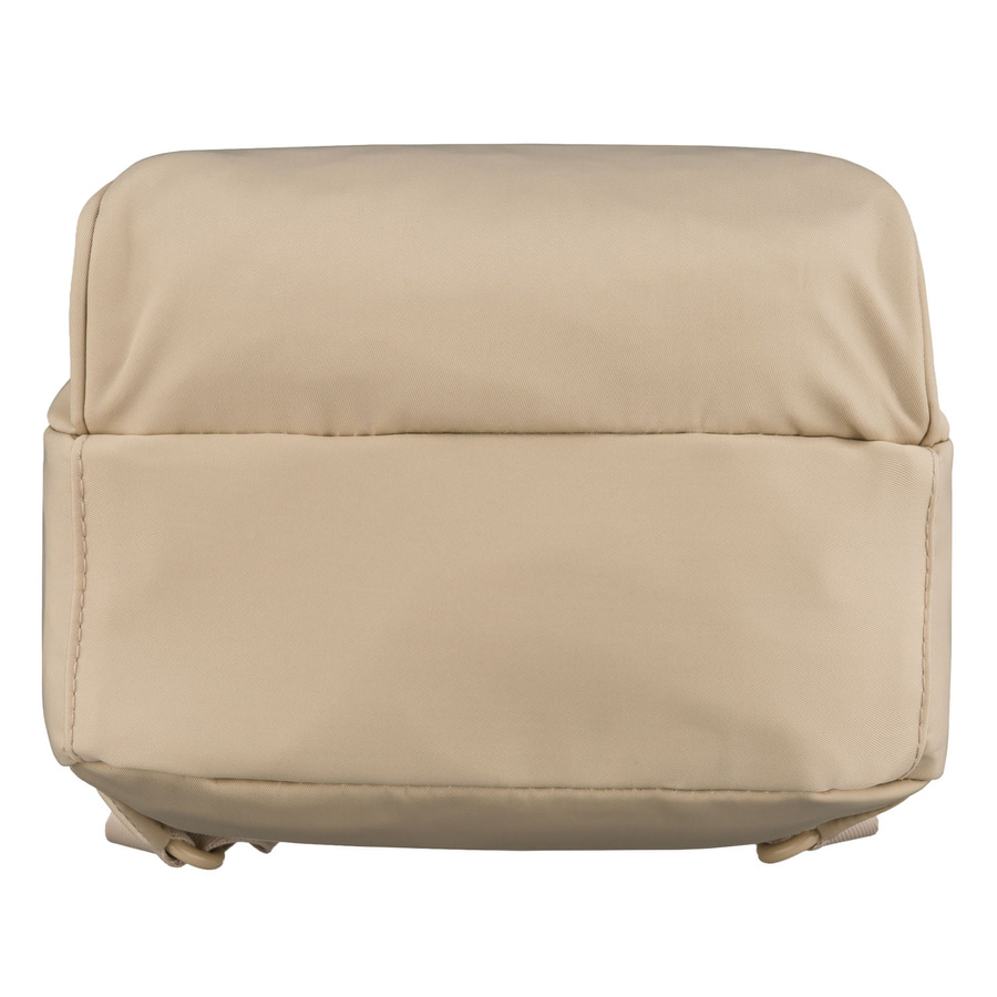 Mały plecak damski wykonany z poliestru w kolorze ecru, jednokomorowy - Peterson