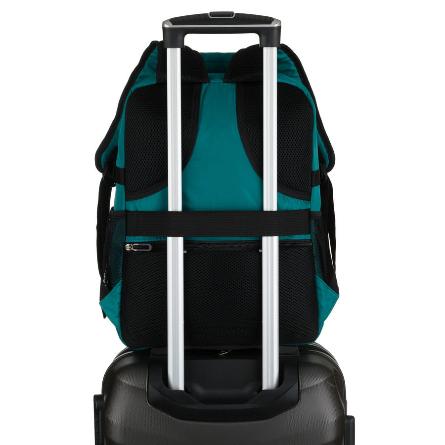 Turkusowy plecak podróżny, dwukomorowy i zamykany suwakiem - Peterson