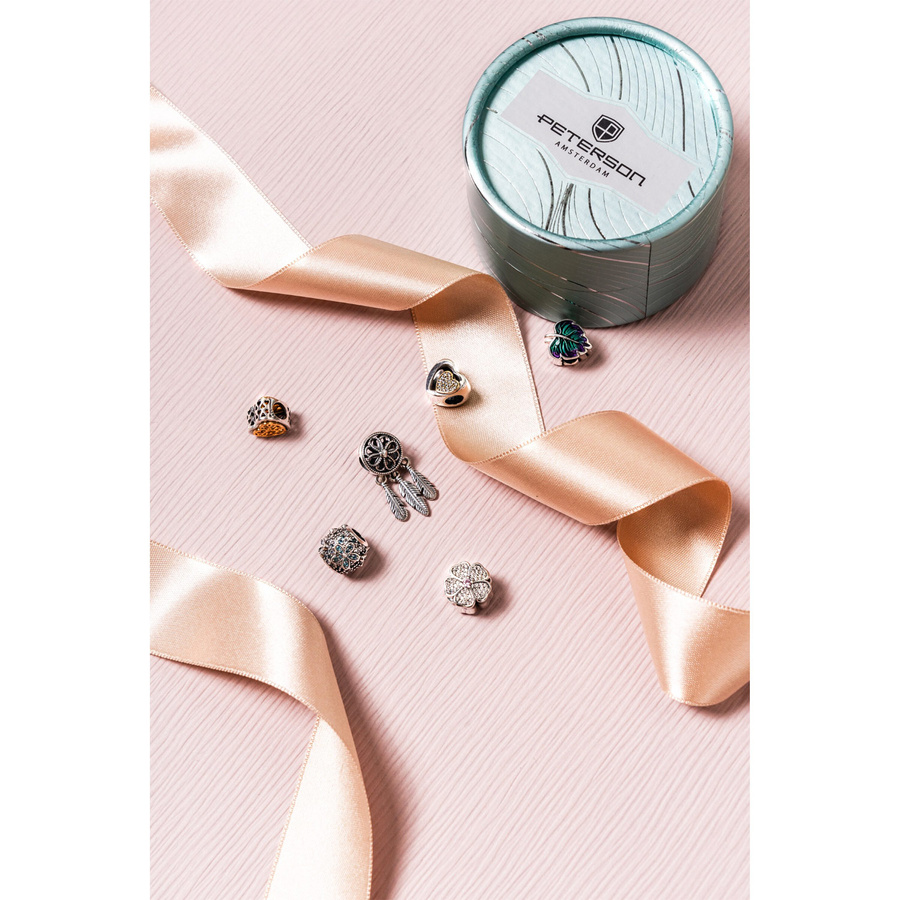 Srebrny charms serce z napisem best friend do modułowej bransoletki - Peterson