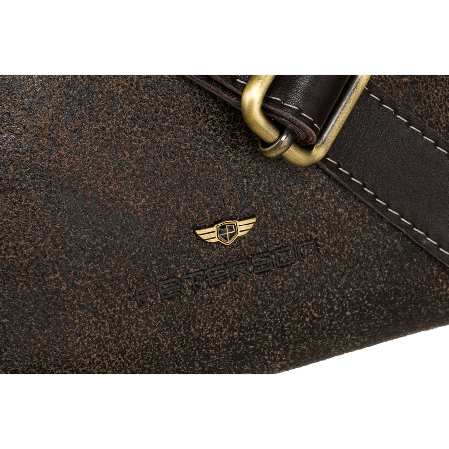 Miejska torba męska ze skóry naturalnej w brązowym kolorze - Peterson