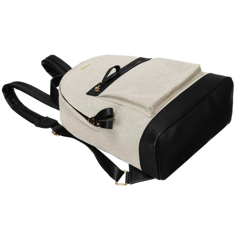 Duży, miejski plecak damski w beżowym kolorze płótno canvas - Peterson