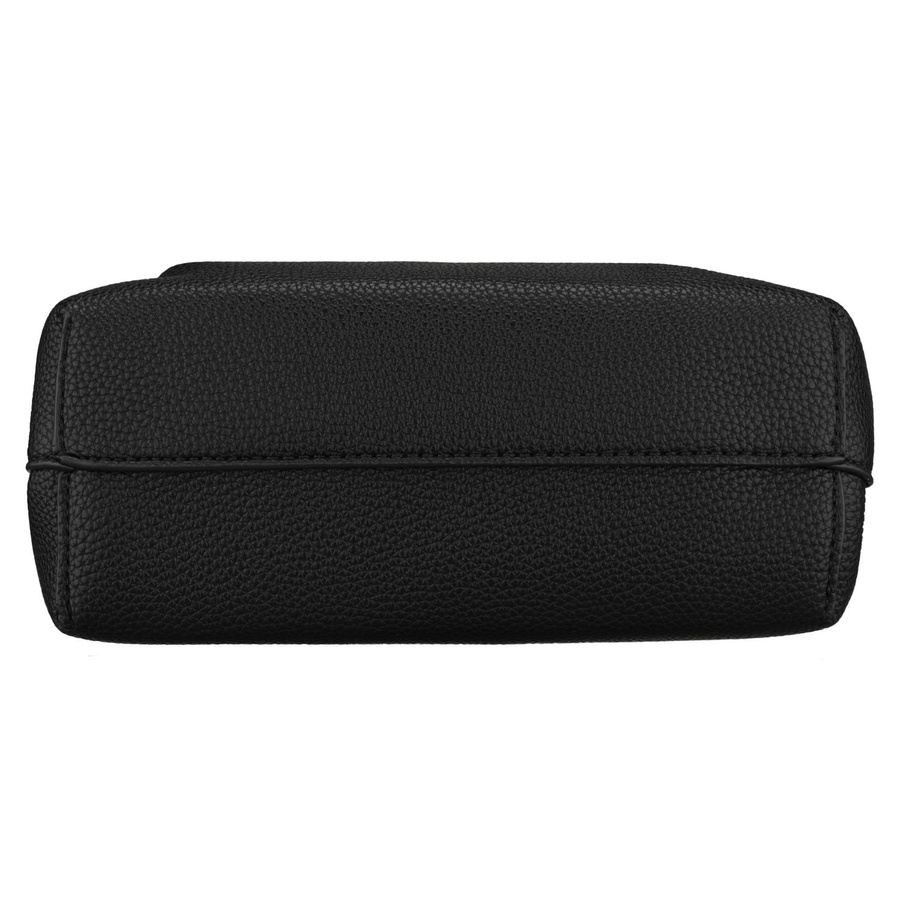 Listonoszka damska ze skóry ekologicznej w czarnym kolorze z kieszonką zewnętrzną - Peterson