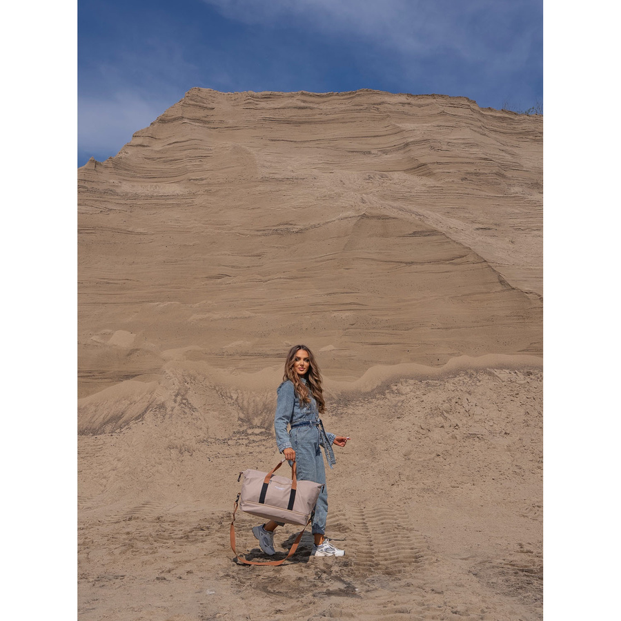 Beżowa, wodoodporna torba podróżna z poliestru - Peterson