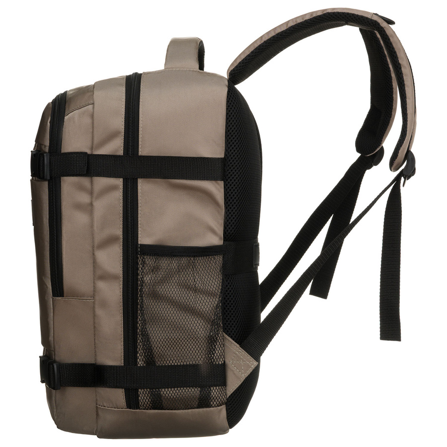 Dwukomorowy, szary plecak podróżny zawieszony na oddychających szelkach - Peterson