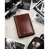 Skórzane, duże etui w brązowym kolorze przeznaczone na dokumenty i karty - Peterson