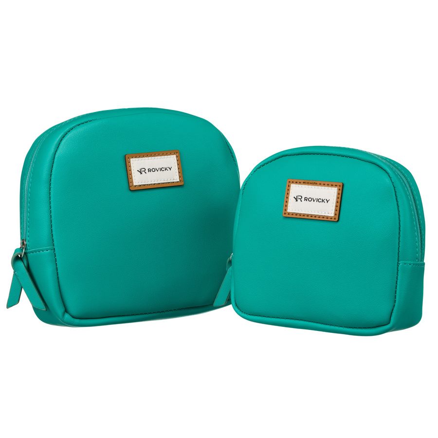 Zestaw dwóch kosmetyczek damskich ze skóry ekologicznej - Rovicky