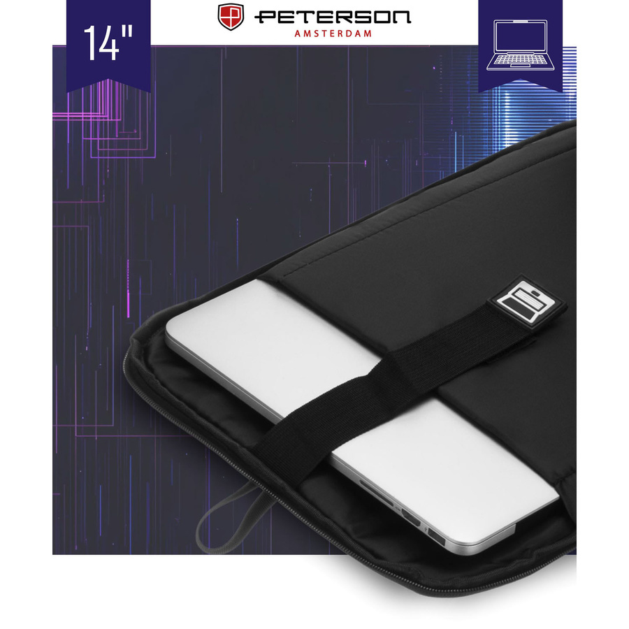 Granatowy plecak podróżny z kieszenią na laptopa do 14 cali - Peterson