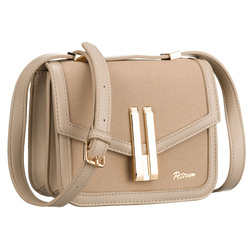 Listonoszka damska z tworzywa sztucznego w beżowym kolorze zamykana klipsem magnetycznym - Peterson