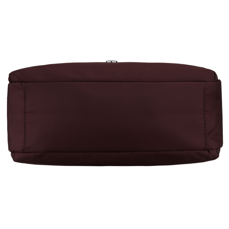 Listonoszka damska z poliestru w bordowym kolorze zawieszona na uchwytach i doczepianym pasku - Peterson