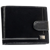 Portfel męski ze skóry naturalnej w czarnym kolorze zamykany zatrzaskiem - Rovicky