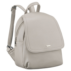 Szary, miejski plecak damski ze skóry ekologicznej - Rovicky