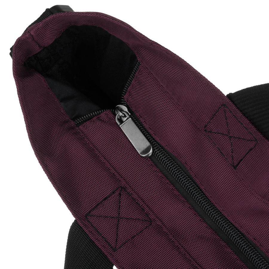 Duża, fioletowa shopperka damska zawieszona na wygodnych uchwytach i doczepianym pasku - Peterson