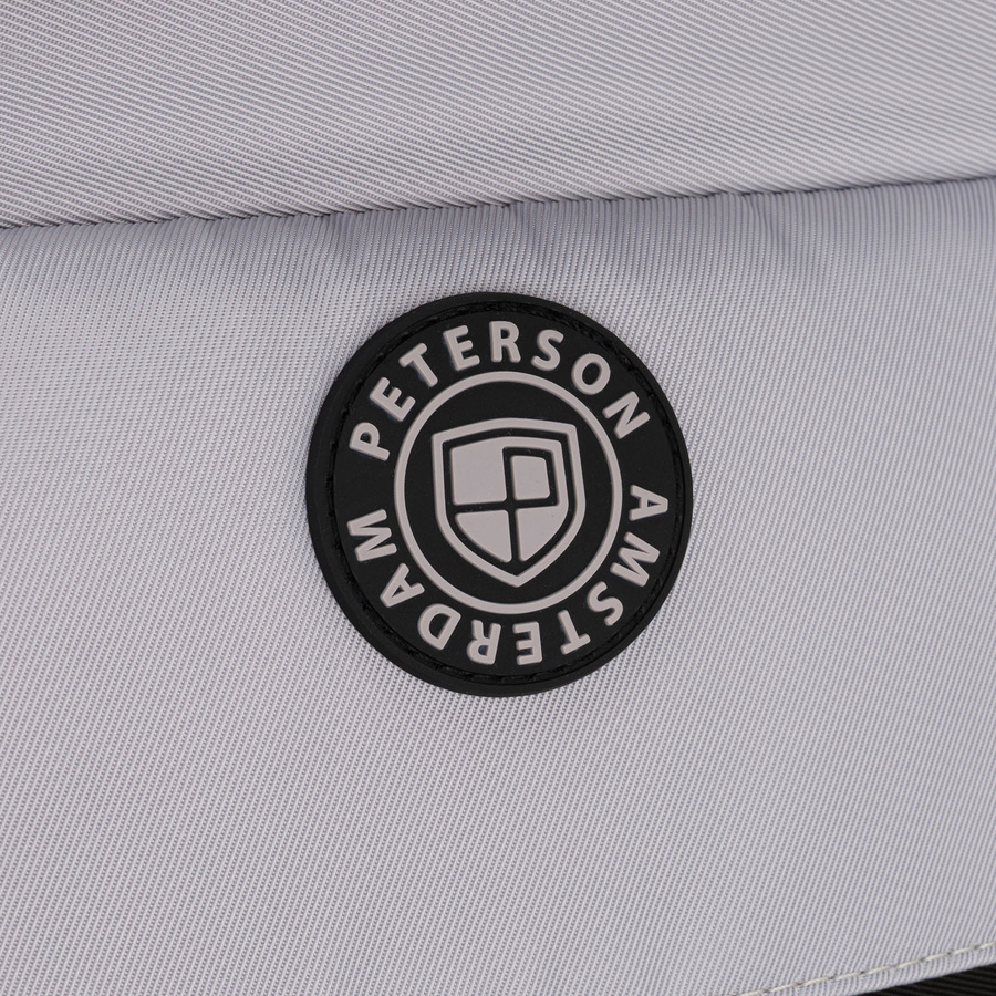 Szaro-czarny plecak szkolny z poliestru z dodatkową saszetką - Peterson