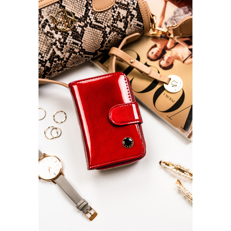 Skórzany portfel damski z suwakiem - Peterson