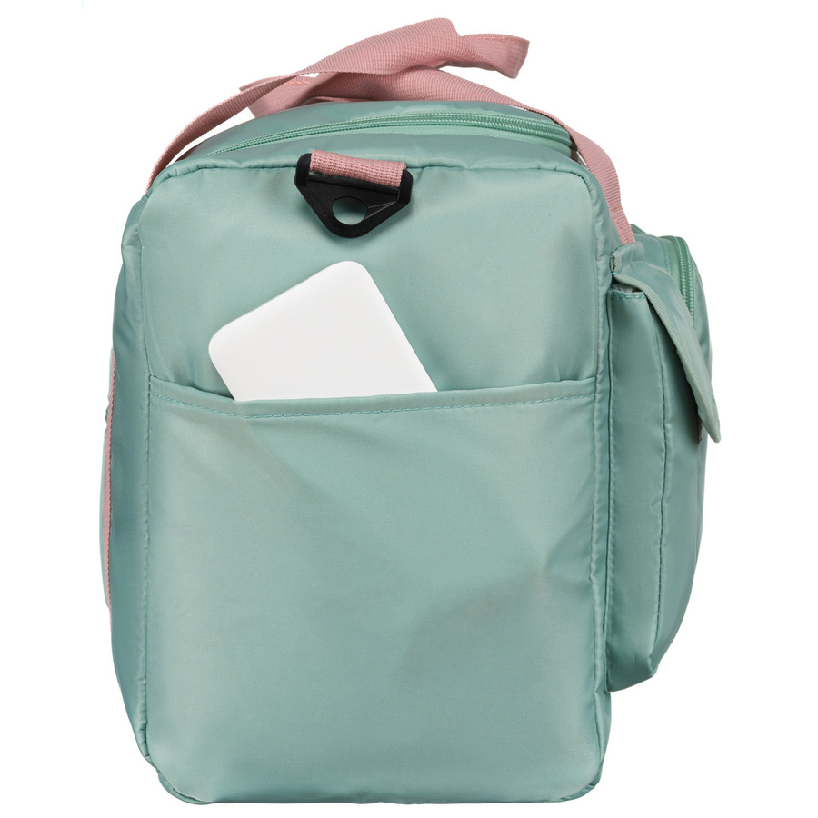 Zielono-różowa torba podróżna z poliestru zamykana na suwak - Peterson