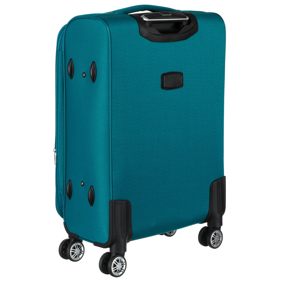 Walizka kabinowa z wysuwaną rączką wykonana z poliestru w turkusowo-różowym kolorze - Peterson