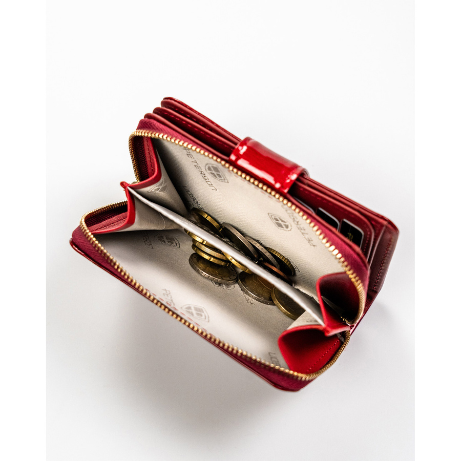 Skórzany portfel damski z suwakiem - Peterson