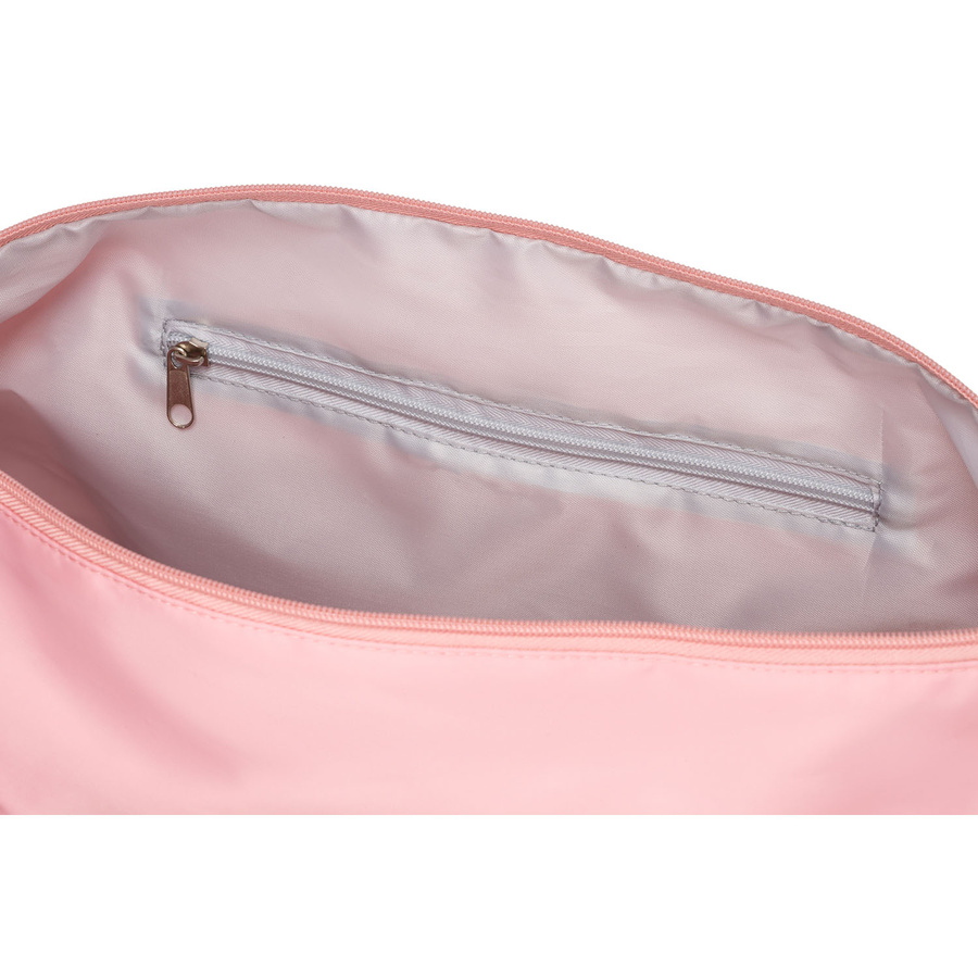 Różowa torba weekendowa z wytrzymałego poliestru zawieszona na wygodnych uchwytach - Peterson