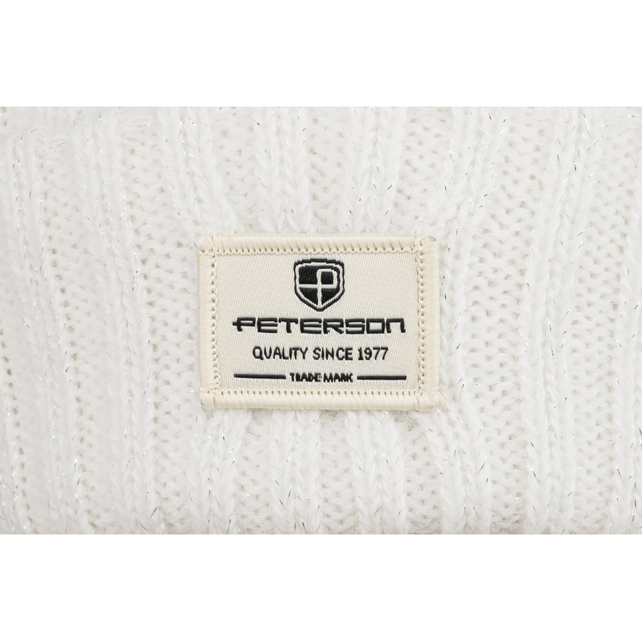 Ciepła biała czapka damska z futerkiem – Peterson