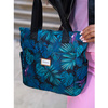 Pojemna torba na ramię shopper z tropikalnym wzorem liści - Rovicky