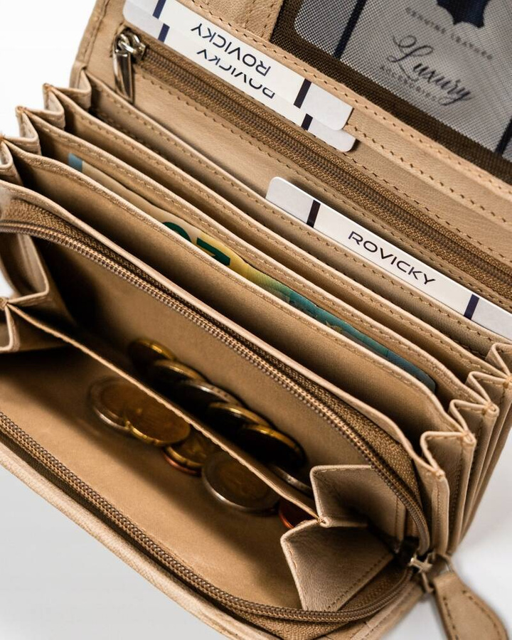 Duży portfel damski ze skóry naturalnej - Rovicky