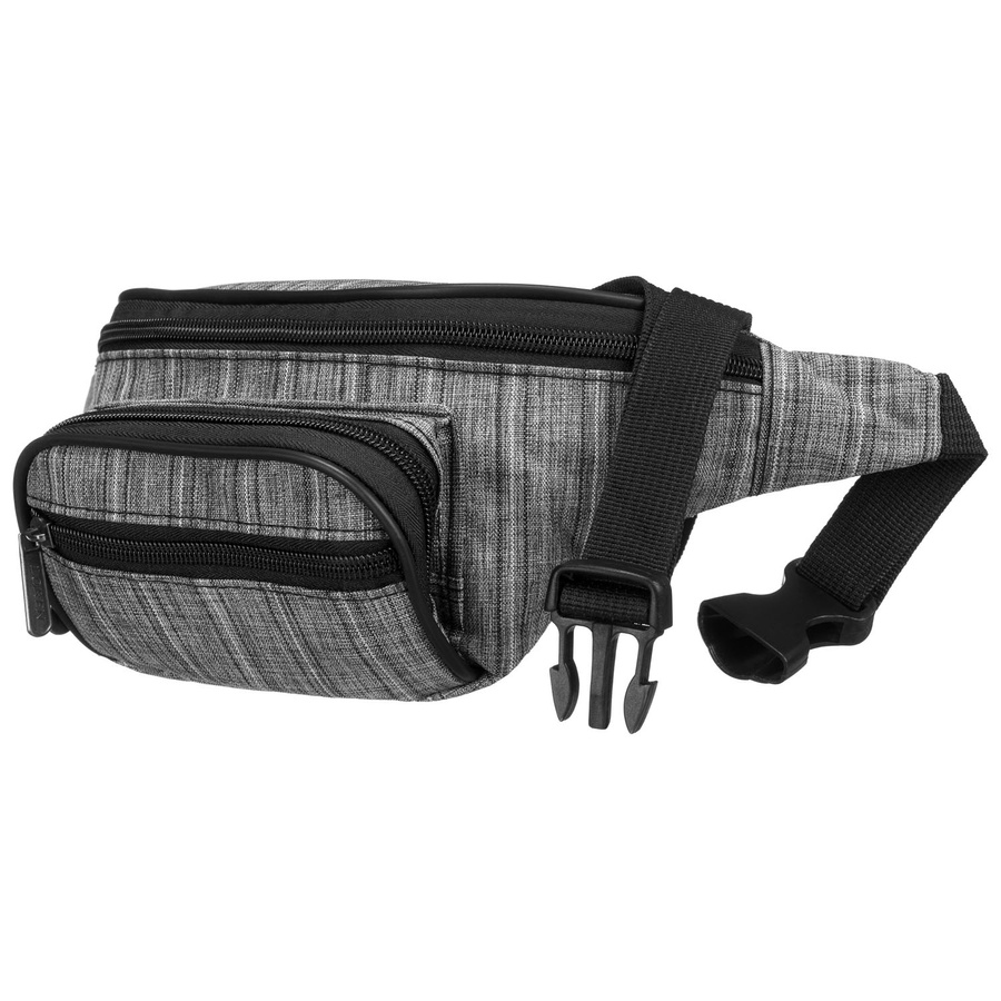 Szara saszetka sportowa wykonana z poliestru