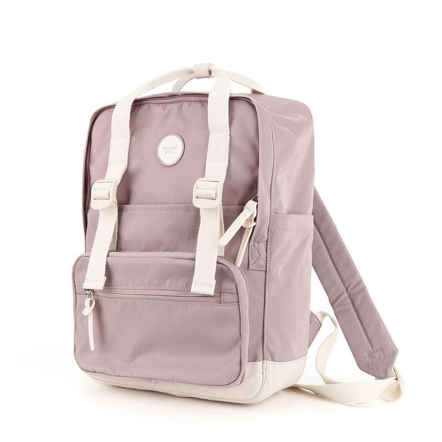 Duży, miejski plecak damski w lawendowym kolorze zawieszony na regulowanych szelkach - Himawari