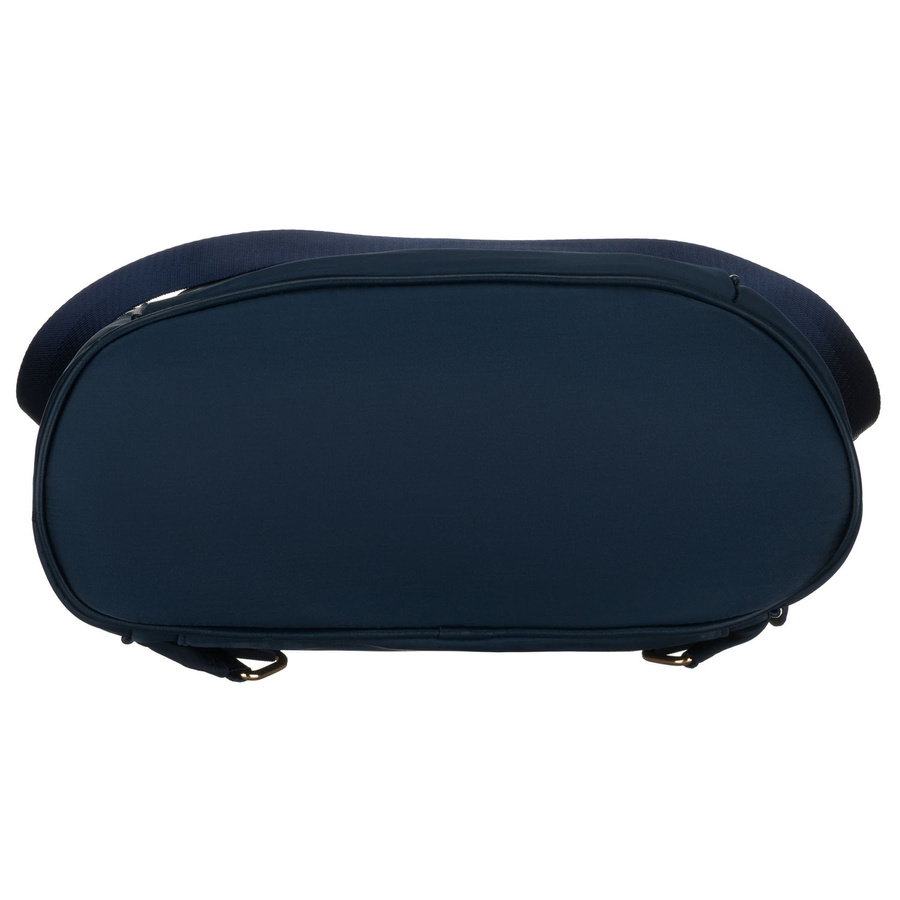 Plecak damski z nylonu i skóry ekologicznej w granatowym kolorze, zamykany suwakiem - Peterson