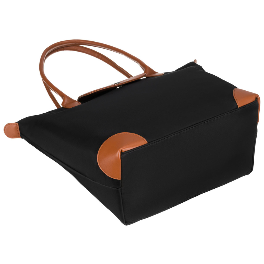 Klasyczna shopperka damska wykonana z poliestru w czarnym kolorze - Peterson