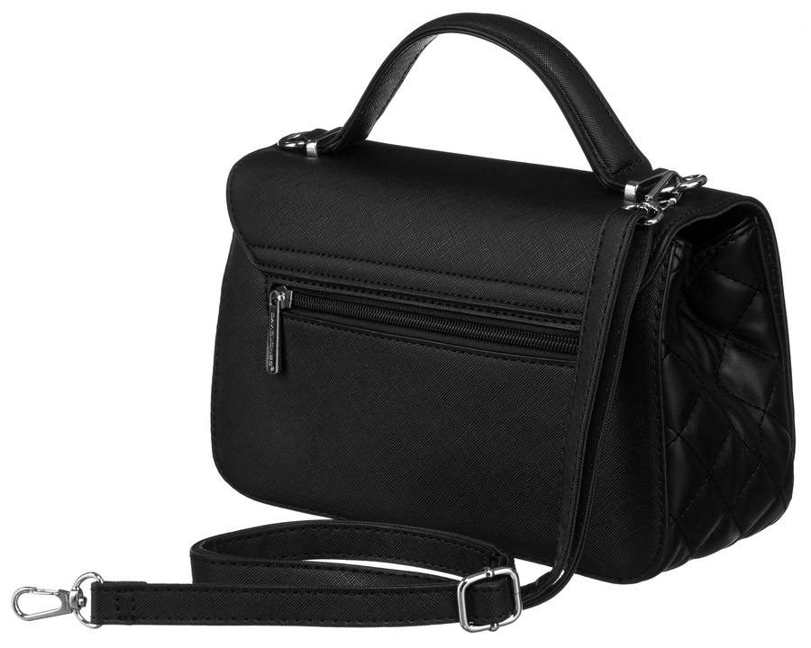 Elegancka torebka w czarnym kolorze crossbody z pikowanymi bokami - David Jones