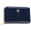 Granatowy portfel-piórnik damski ze skóry ekologicznej zamykany suwakiem - Rovicky