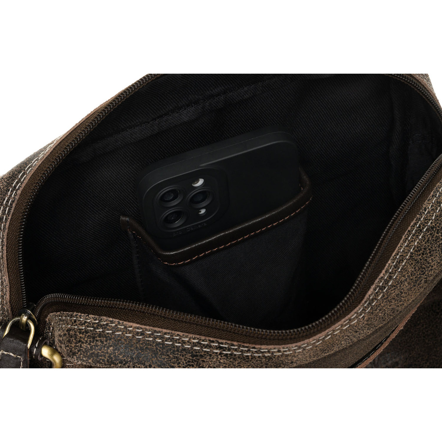 Miejska torba męska ze skóry naturalnej w brązowym kolorze - Peterson