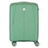 Zielona walizka podróżna w średnim rozmiarze z teleskopowym uchwytem i kółkami obrotowymi - Peterson