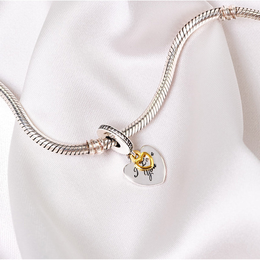 Srebrny charms serduszka do modułowej bransoletki - Peterson