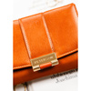 Brązowy portfel damski wykonany ze skóry ekologicznej i zamykany na zatrzask - Peterson