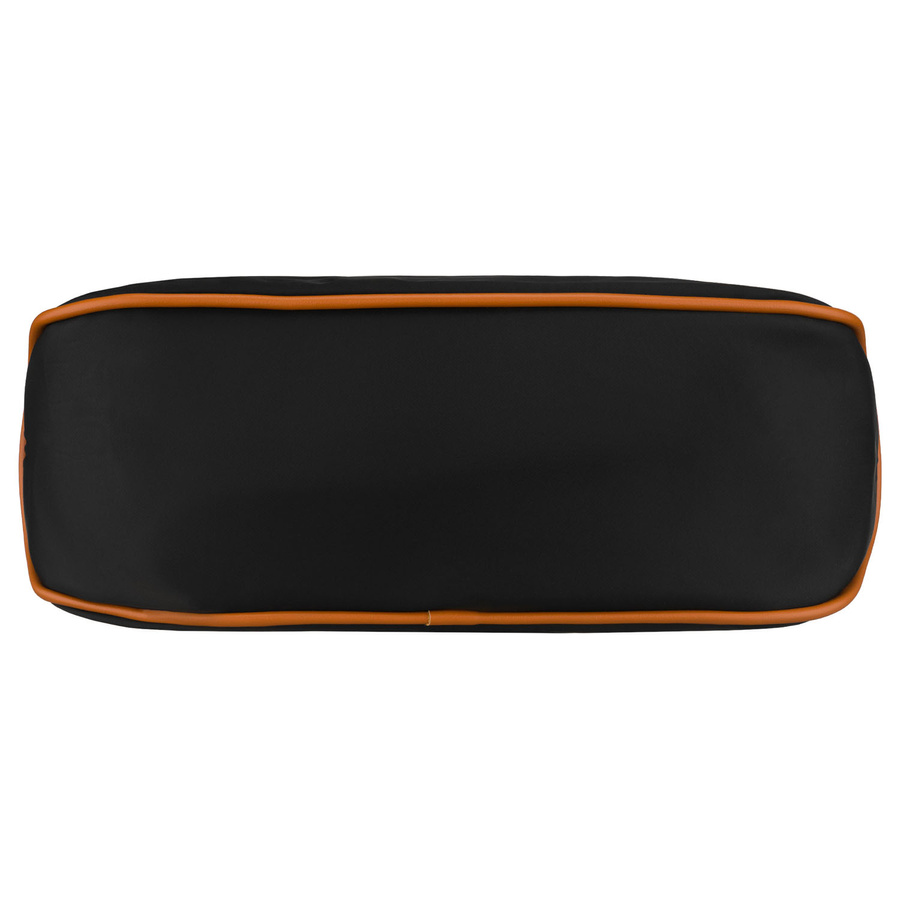 Czarna torebka damska z poliestru i skóry ekologicznej, jednokomorowa - Peterson