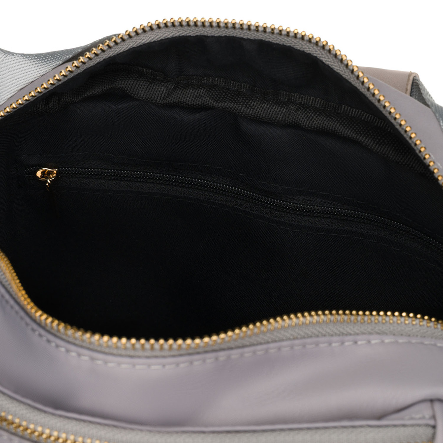 Listonoszka damska z nylonu w szarym kolorze zamykana suwakiem - Peterson