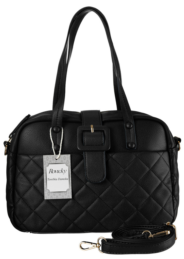 Klasyczna torebka na ramię z pikowanym wzorem - Rovicky