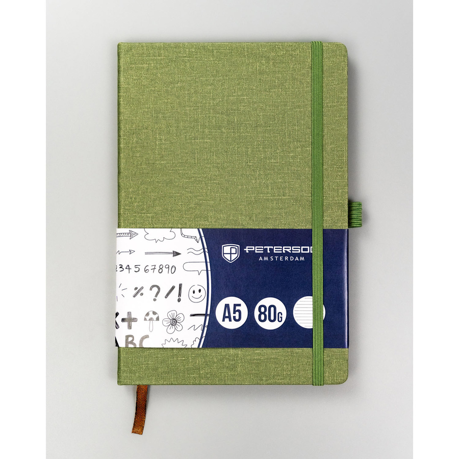 Zielony notes A5 z gumką zamykającą - Peterson