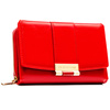 Czerwony, poziomy portfel damski wykonany ze skóry ekologicznej - Peterson