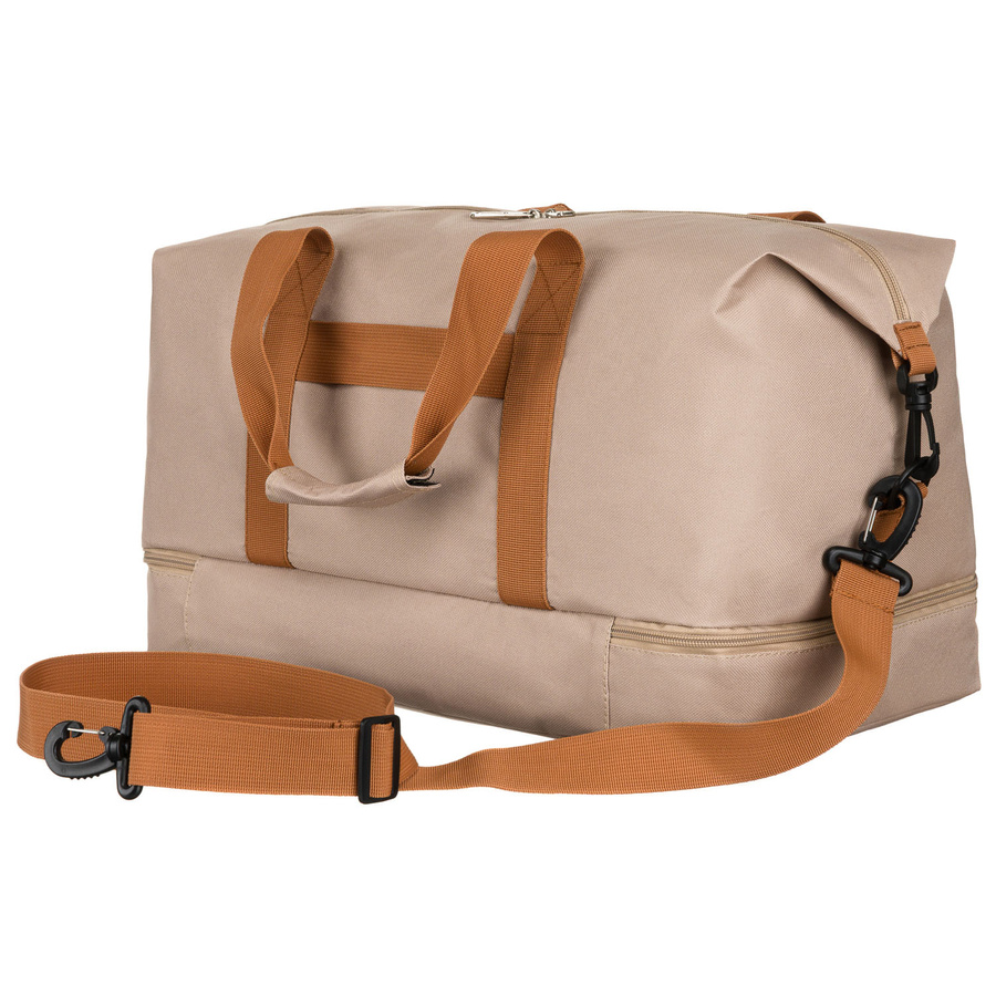 Beżowa, wodoodporna torba podróżna z poliestru - Peterson