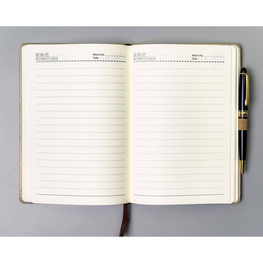 Beżowy notes w formacie B5 zadrukowany w linie - Peterson